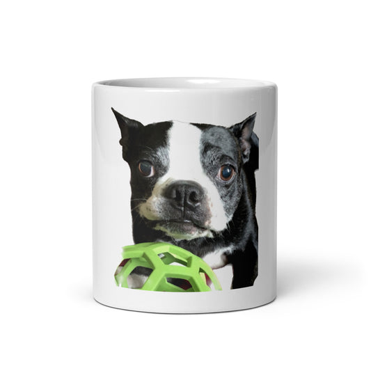 White Glossy Boston Terrier Mug