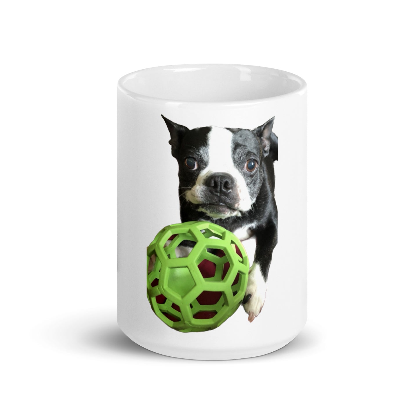 White Glossy Boston Terrier Mug